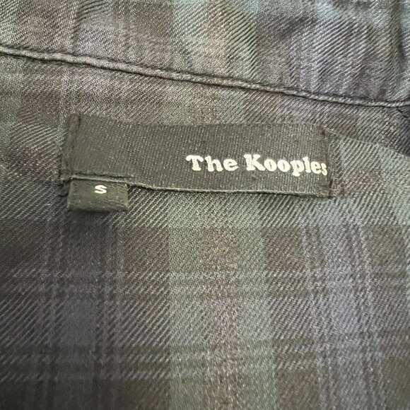 The Kooples Blue Plaid Blouse~ Padded Shoulders~ Size Small Western Vibe.   Nice - Picture 3 of 7